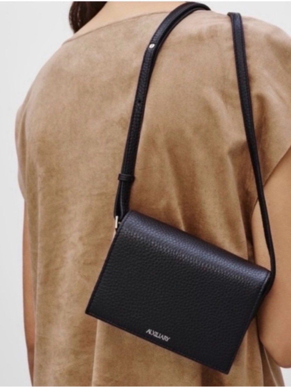 Aritzia auxiliary black leather micro calisch crossbody preloved
